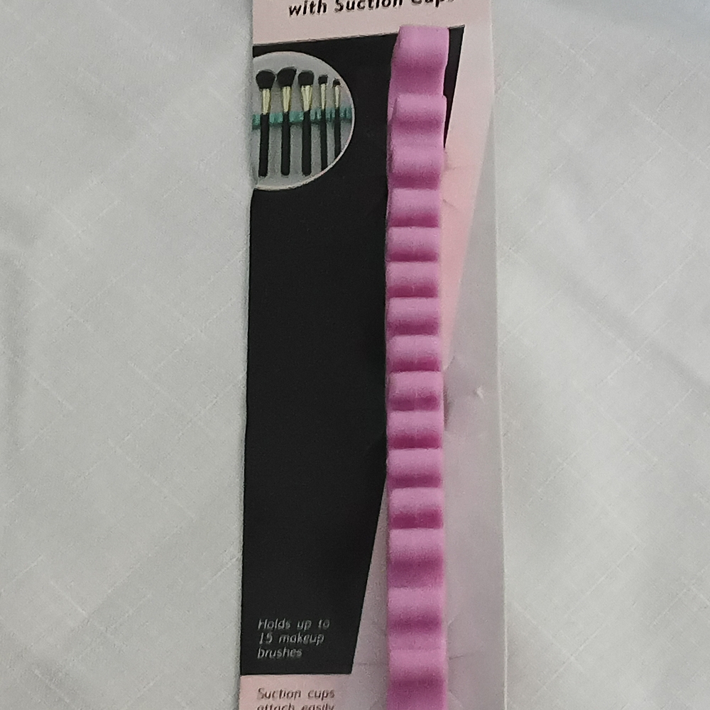 Pink Makeup Brush Holder with Suction Cups
